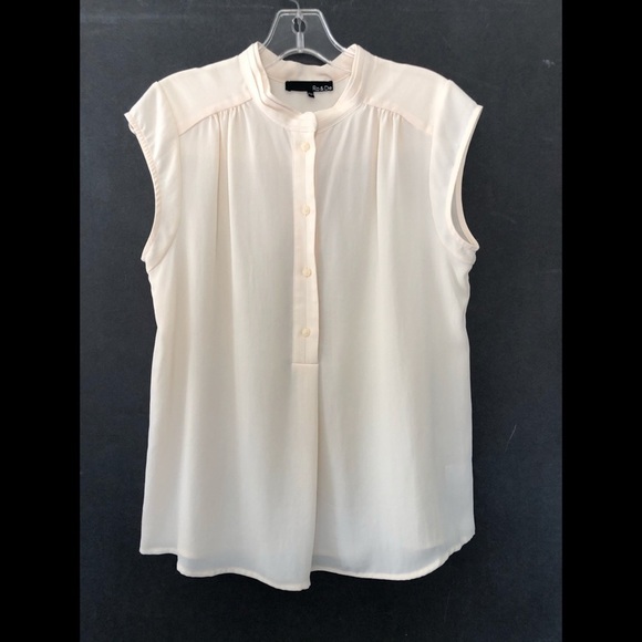 Ro & De Sleeveless Cream Blouse – Size Small - Picture 5 of 8